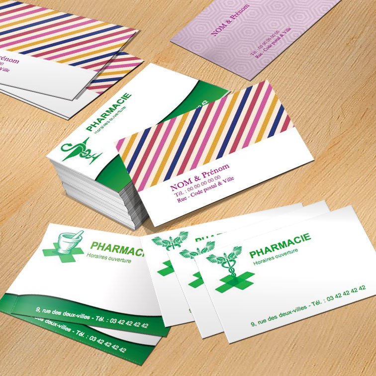 Grandes cartes de visite familiales format 127 x 80 mm - Imprimerie